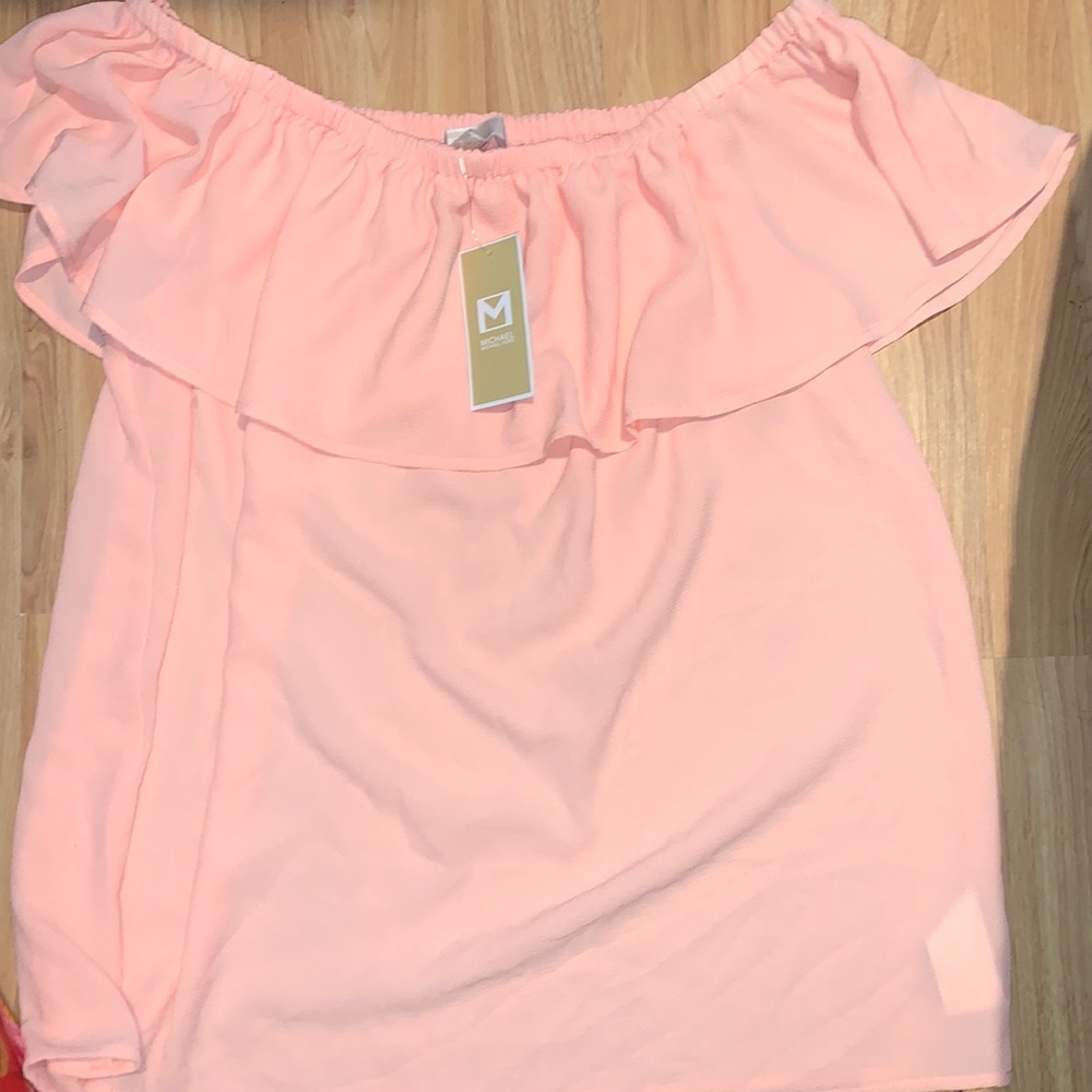 Michael Kors | Coral Off the Shoulder top size large New
